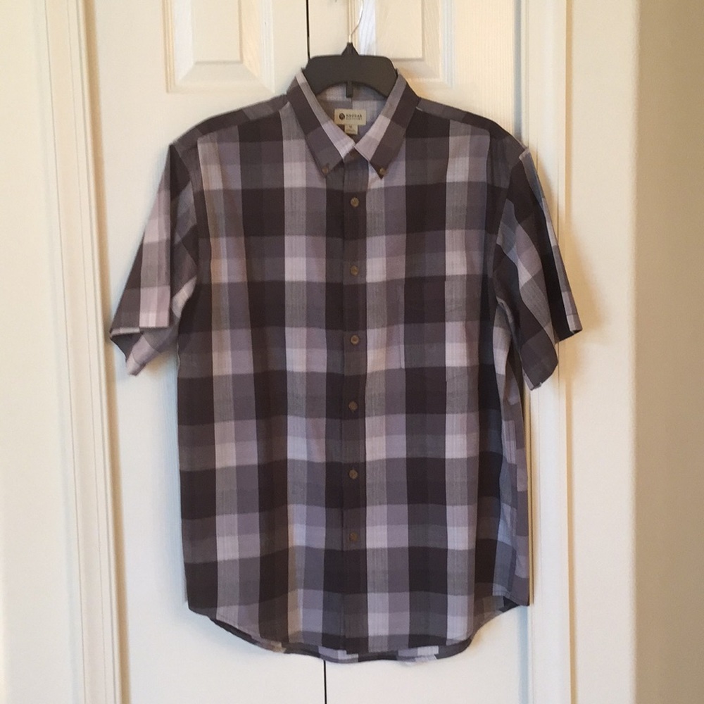 Plaid shirt short sleeve with pocket